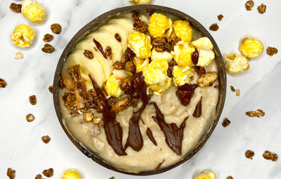 Vegan Butterscotch Popcorn Smoothie Bowl