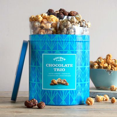 Chocolate Trio Popcorn Gift Tin - Popcorn Shed