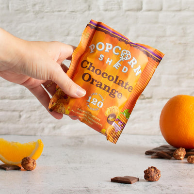 Chocolate Orange Popcorn Snack Packs - Popcorn Shed